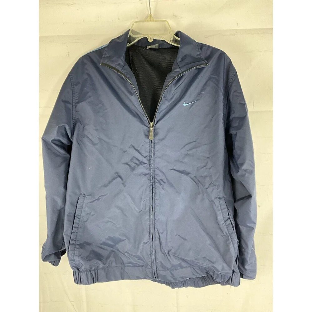 Nike Jacket Men's Medium Warm Up Windbreaker Full Zip Outerwear Blue Sports